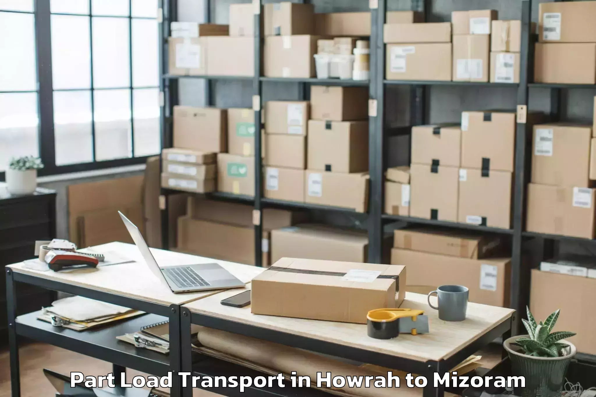 Affordable Howrah to Thenzawl Part Load Transport